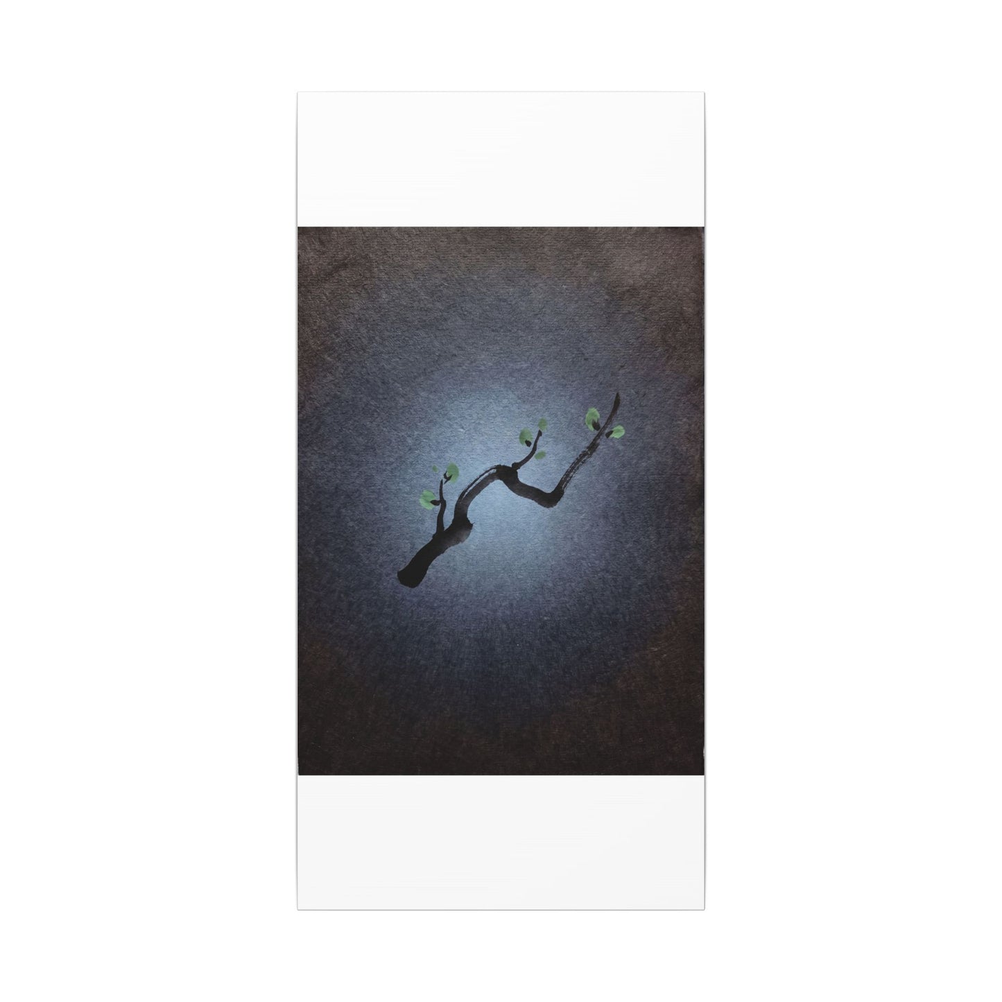 Ink Brushstroke Canvas Art | Spring Dark Japandi Moody Minimal Art