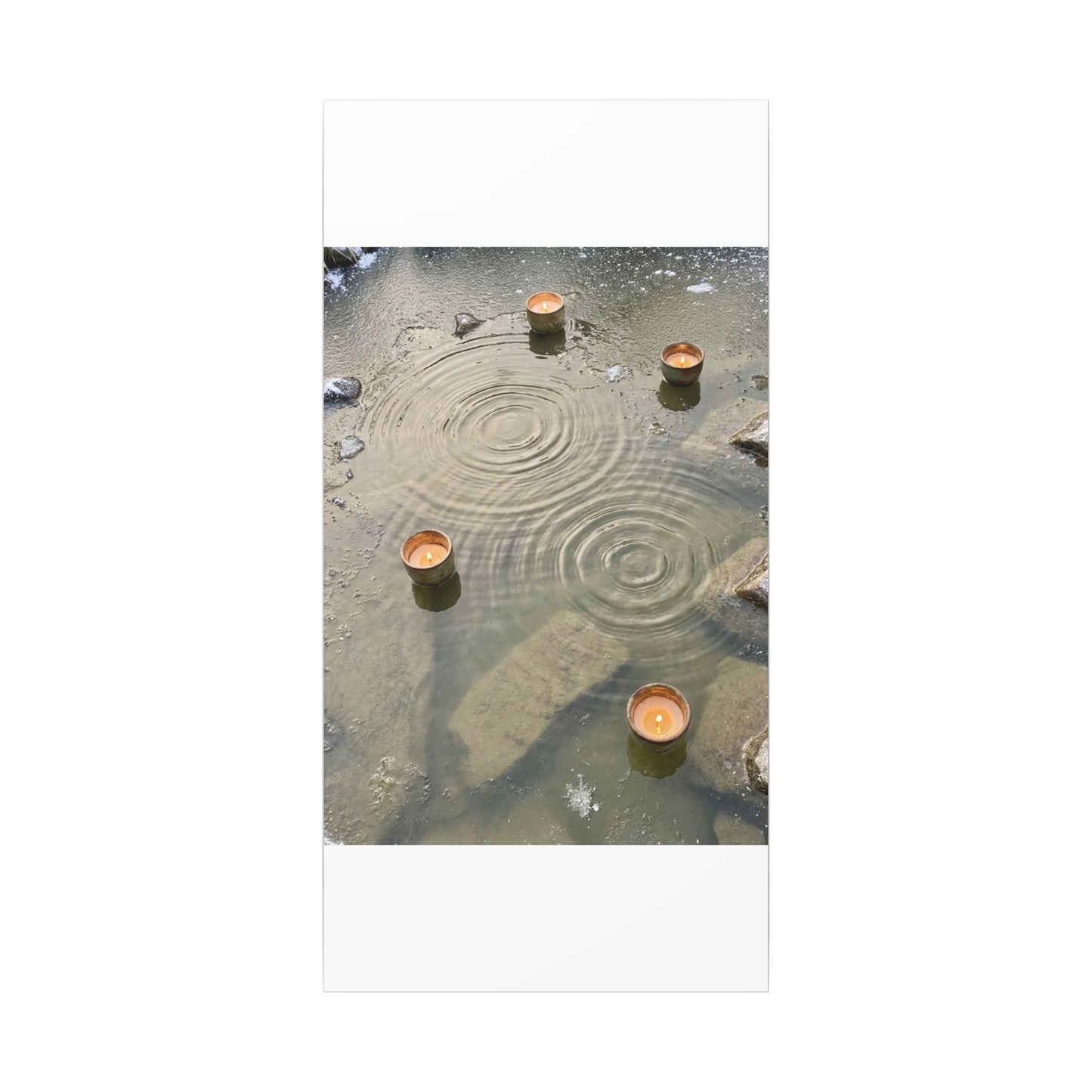 Water Ripple Canvas Art | Winter Japandi Japanese Pattern Art