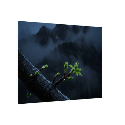 Moonlight Mountain Mist Canvas Art - Dark Japandi Kanso