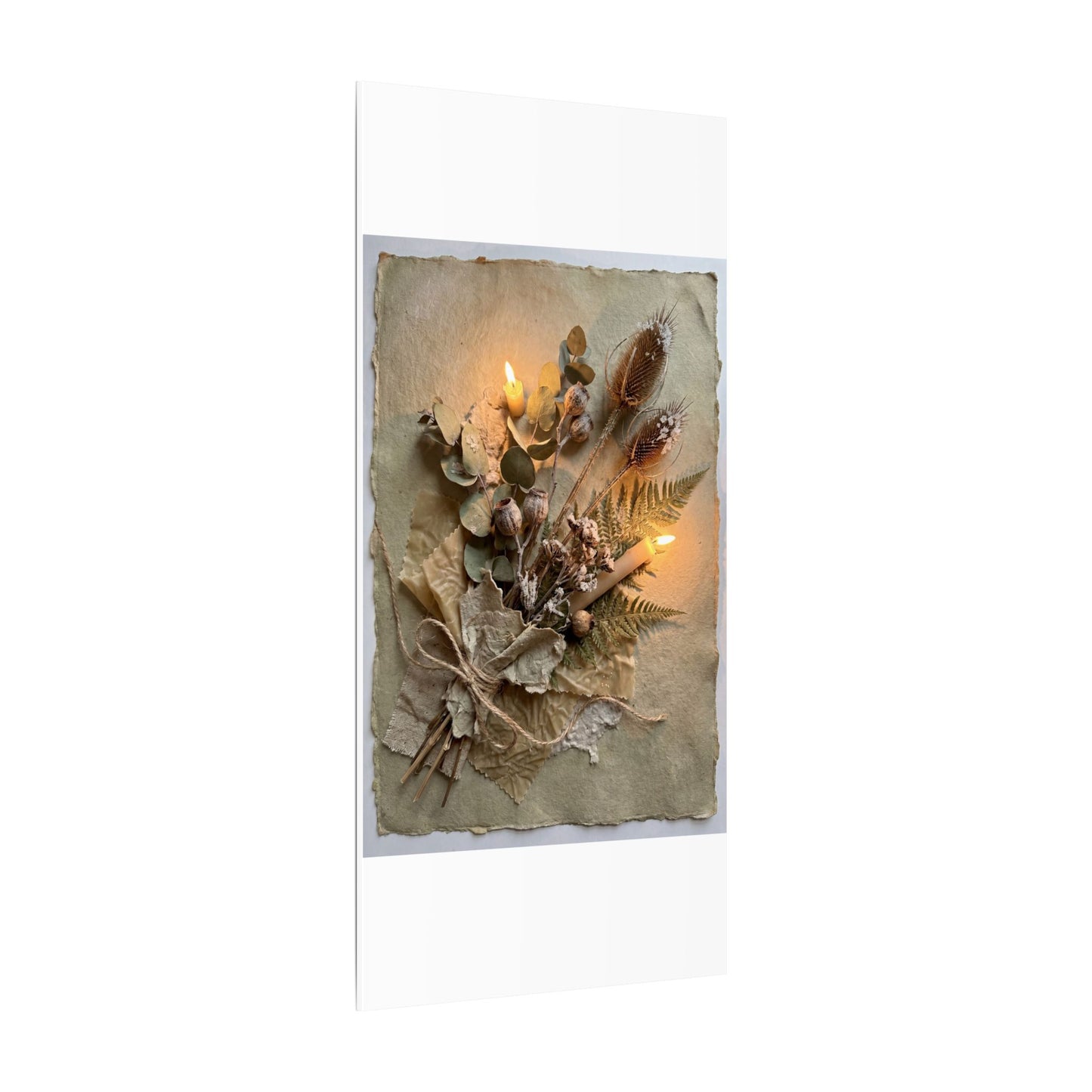 Dried Flowers Texture Canvas Art | Warm Japandi Art