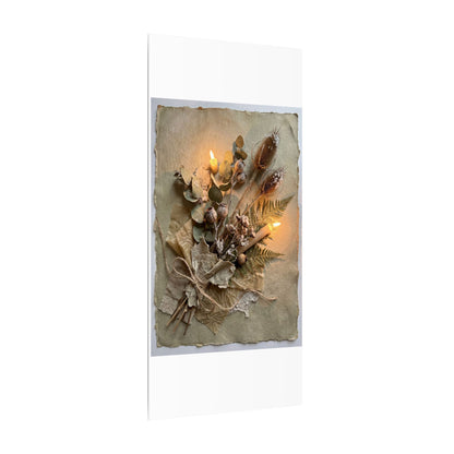 Dried Flowers Texture Canvas Art | Warm Japandi Art