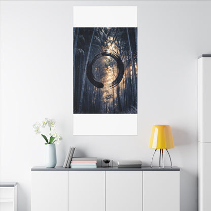 Bamboo Grove Canvas Art | Winter Zen Enso Art