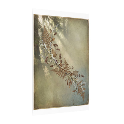 Winter Dried Flowers Forest Whimsy Canvas Art | Earthy Decor