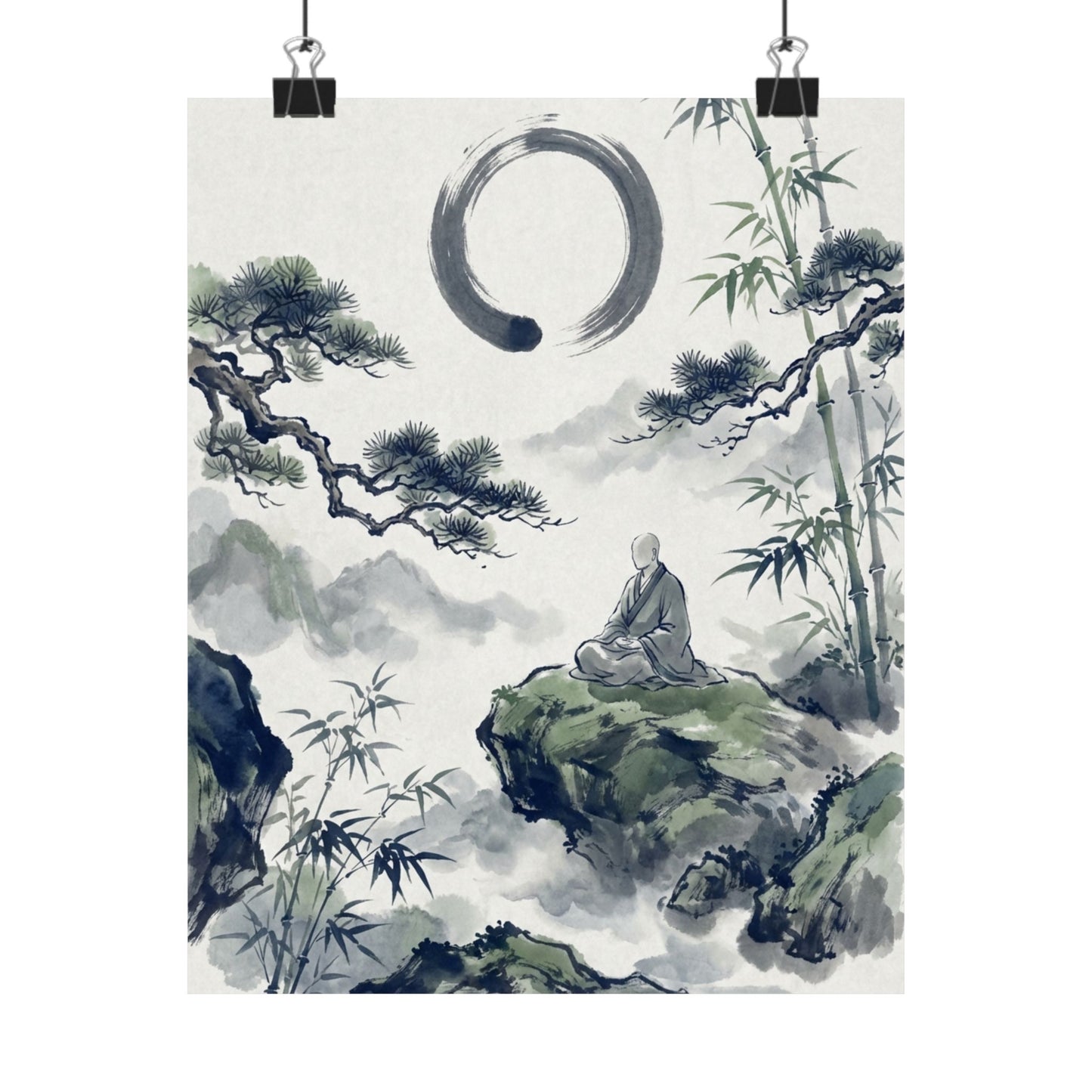 Zen Sumi-e Wall Art Print Art Print