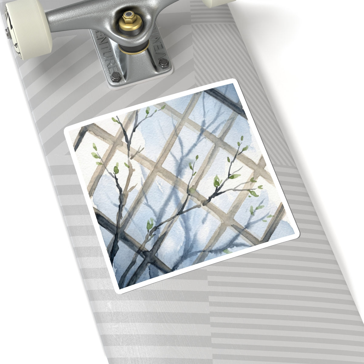 Shoji Screen Watercolor Sticker | Neutral Japandi Art