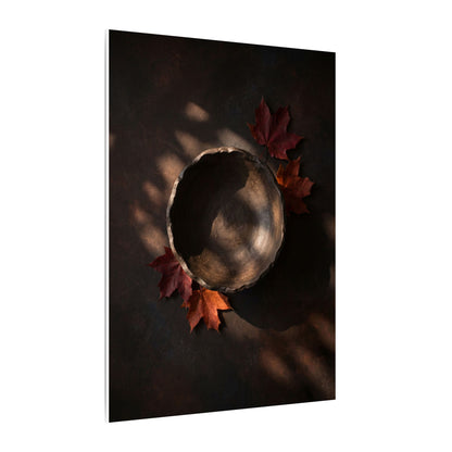 Ceramic Bowl Canvas Art | Autumn Dark Japandi Dark Texture Art