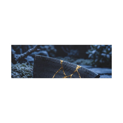 Moonlit Garden Winter Canvas Art | Kintsugi Artful Design