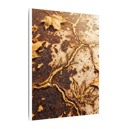 Kintsugi Rust Patina in Golden Hour | Gold Vein Canvas Art