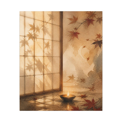 Candlelight Shoji Screen Canvas Art - Japandi Ma
