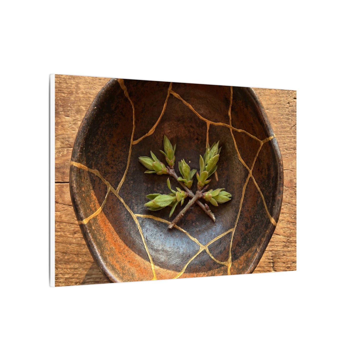 Ceramic Bowl Gold Repair Canvas Art | Resilient Kintsugi Art