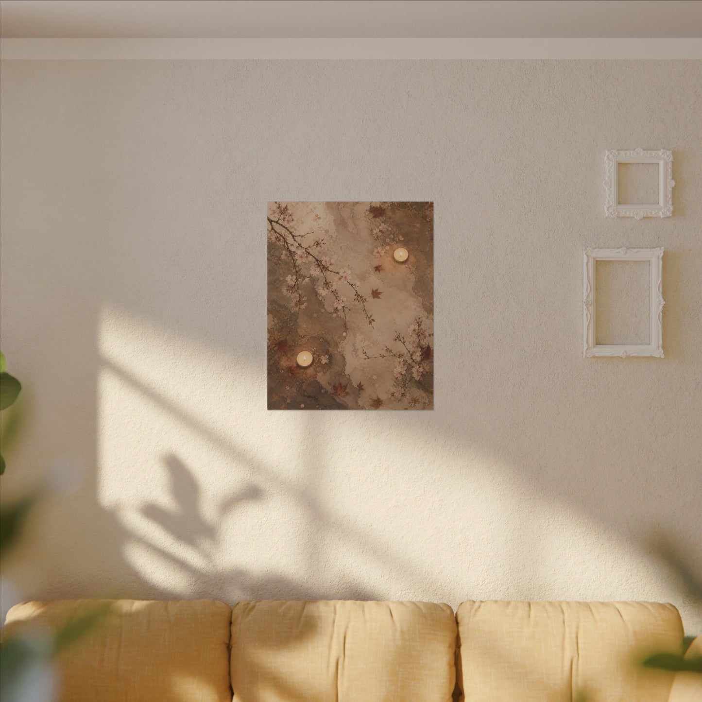 Cherry Blossom Canvas Art | Autumn Japandi Japanese Pattern Art