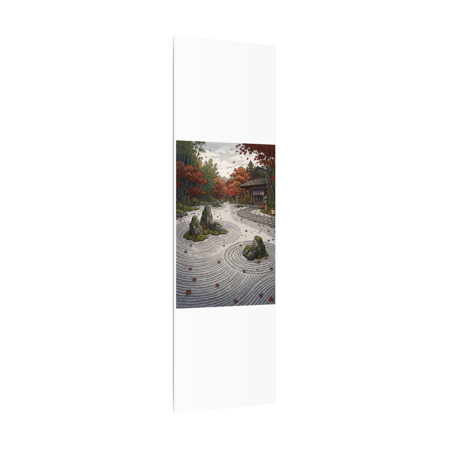 Autumn Rock Garden Ukiyo E Inspired Canvas Art | Peaceful Decor