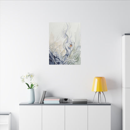 Earthy Incense Smoke Canvas Art - Watercolor Japandi