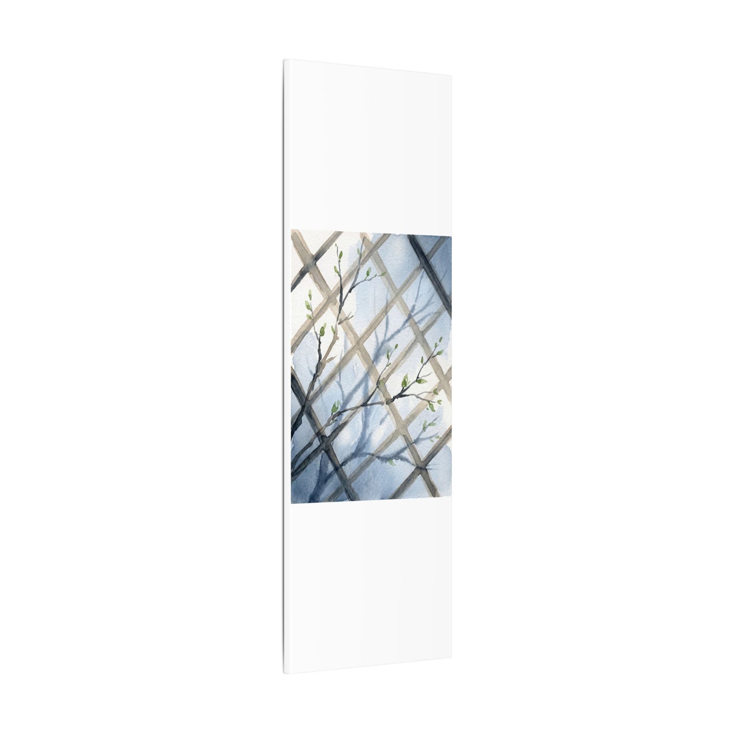 Shoji Screen Canvas Art | Spring Japandi Watercolor Art