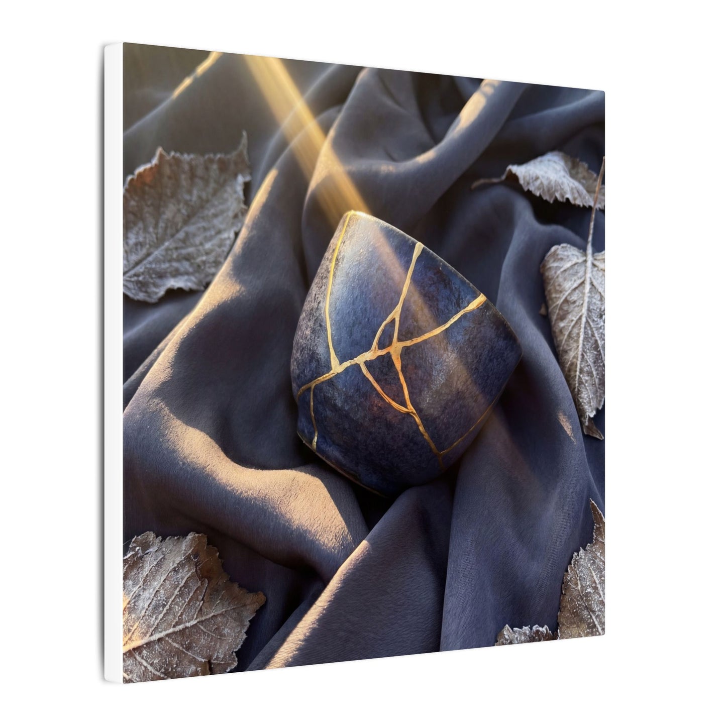 Winter Silk Drape Gold Repair Canvas Art | Artful Decor