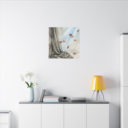Ma Silk Drape Canvas Art - Japandi Watercolor