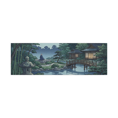 Summer Moonlit Garden Ukiyo E Inspired Canvas Art | Serene Decor