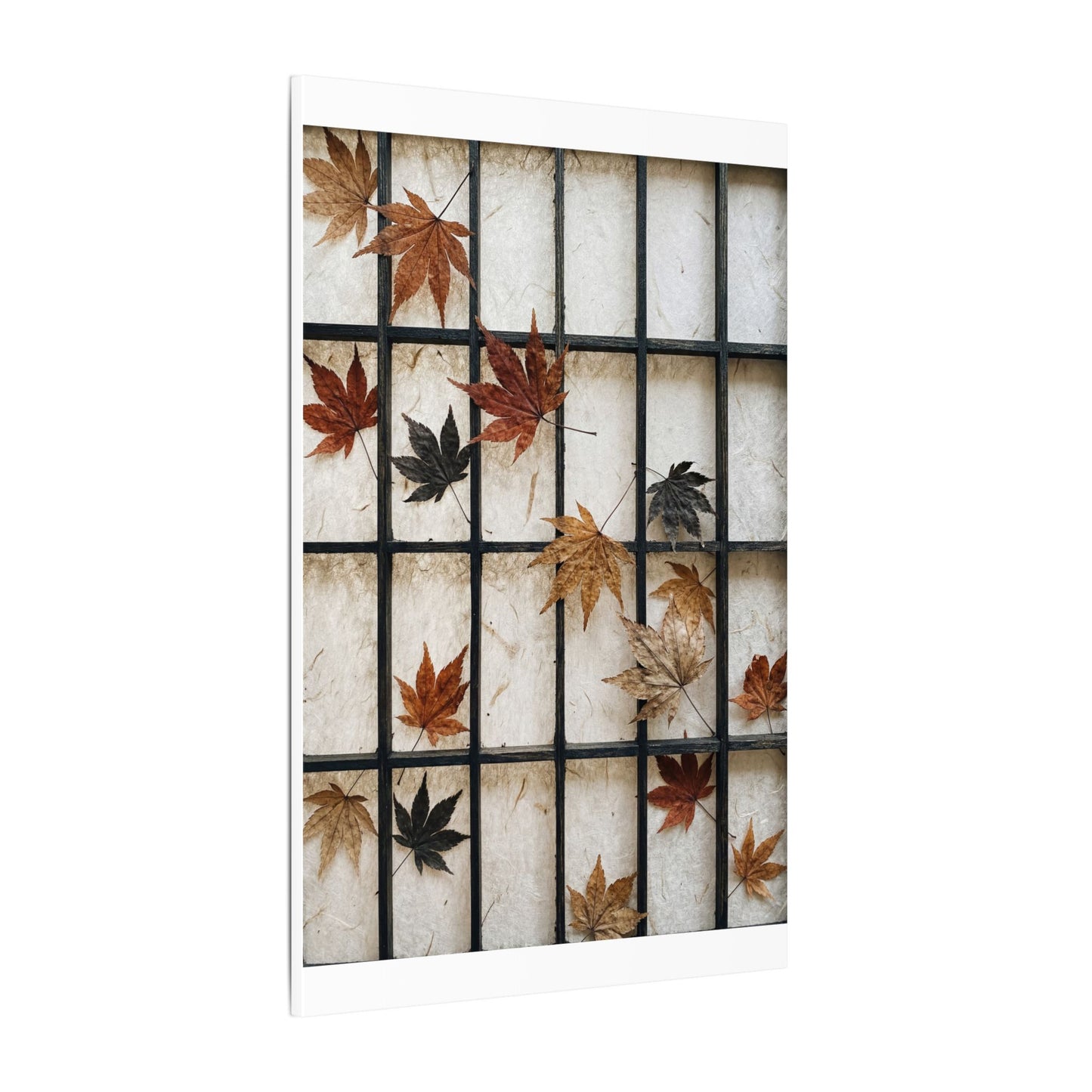 Japandi Shoji Screen in Overcast | Texture Canvas Art