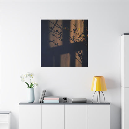 Shadow Play Canvas Art | Spring Dark Japandi Shadow Zen Art