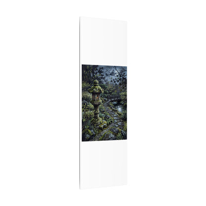 Japandi Stone Lantern in Moonlight | Texture Canvas Art