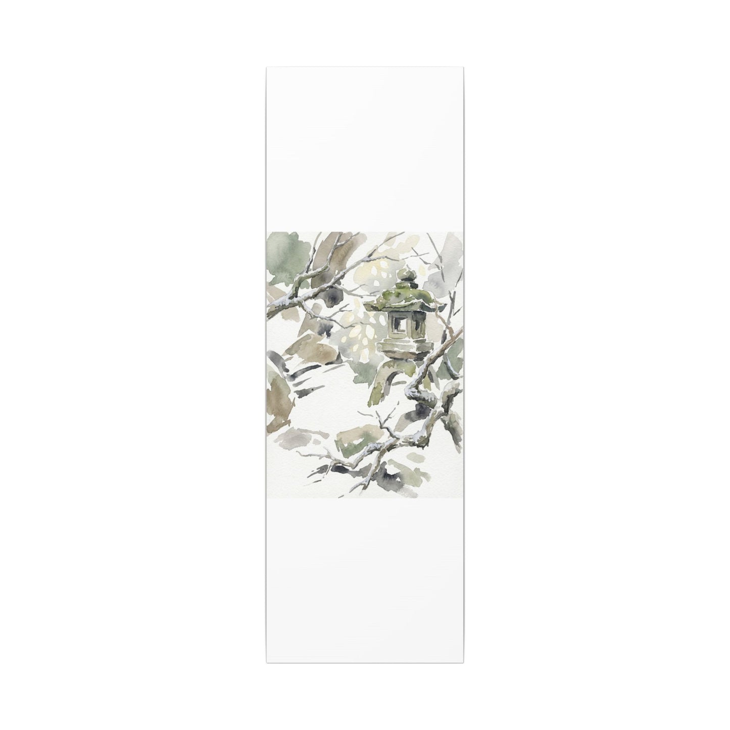 Elegant Stone Lantern Canvas Art - Watercolor Japandi