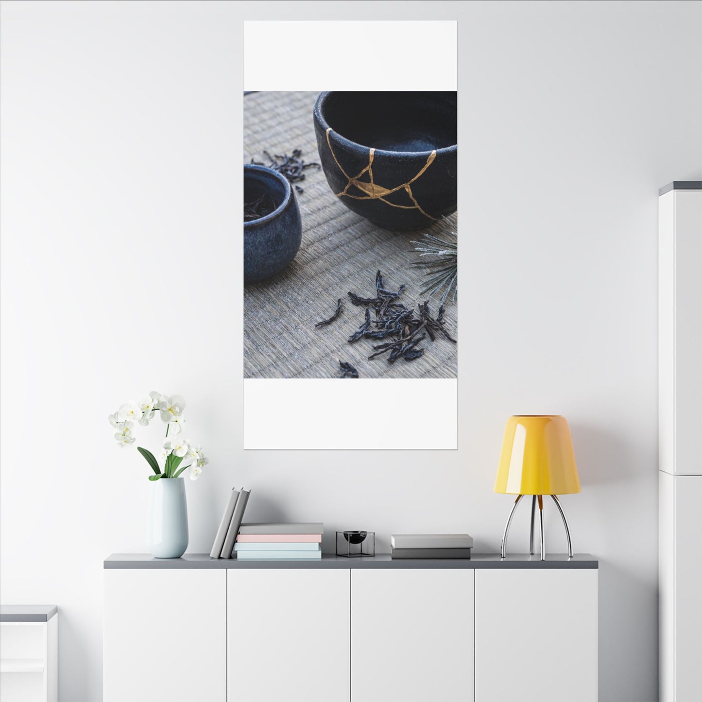 Kintsugi Tea Ceremony in Overcast | Gold Vein Canvas Art