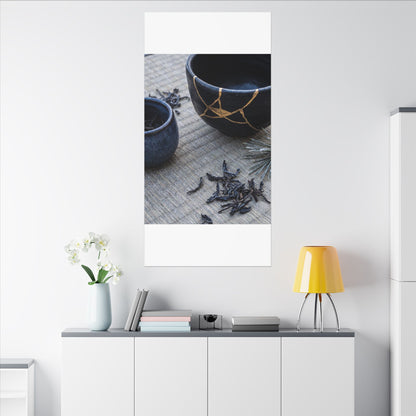 Kintsugi Tea Ceremony in Overcast | Gold Vein Canvas Art
