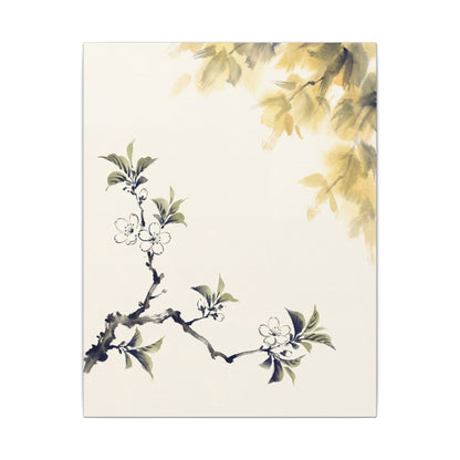 Kanso Cherry Blossom Canvas Art - Zen Sumi E