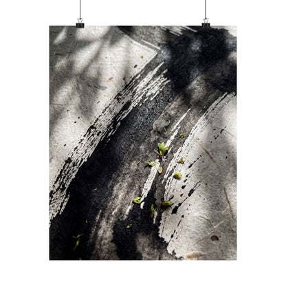 Shibui Ink Brushstroke Wall Art Print - Dark Japandi Moody Minimal