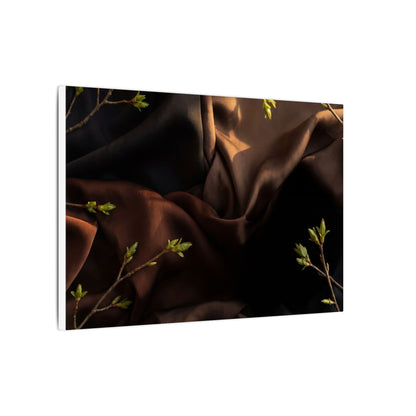 Dark Japandi Silk Drape in Golden Hour | Moody Minimal Canvas Art
