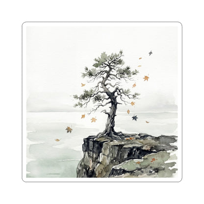 Pine Tree Sticker | Autumn Japandi Watercolor Art
