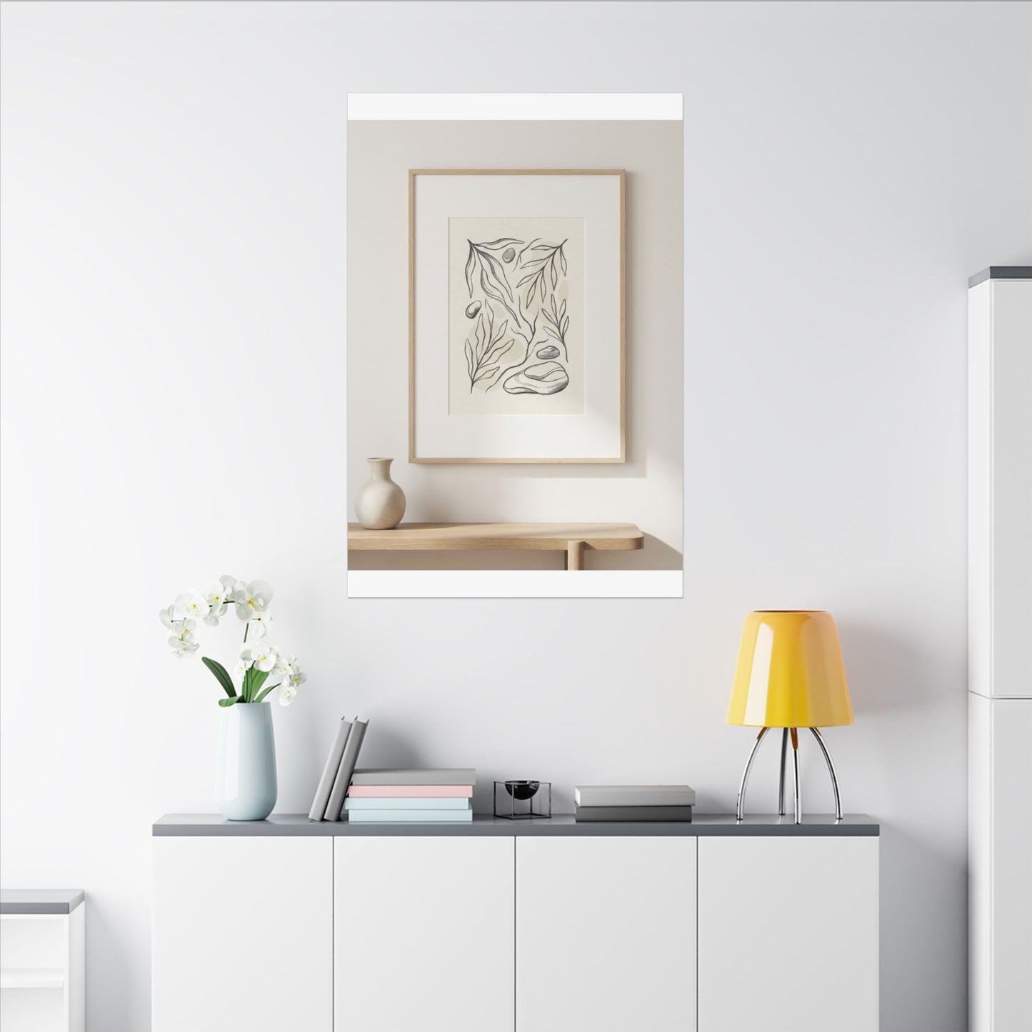 Japandi Charcoal Canvas Art