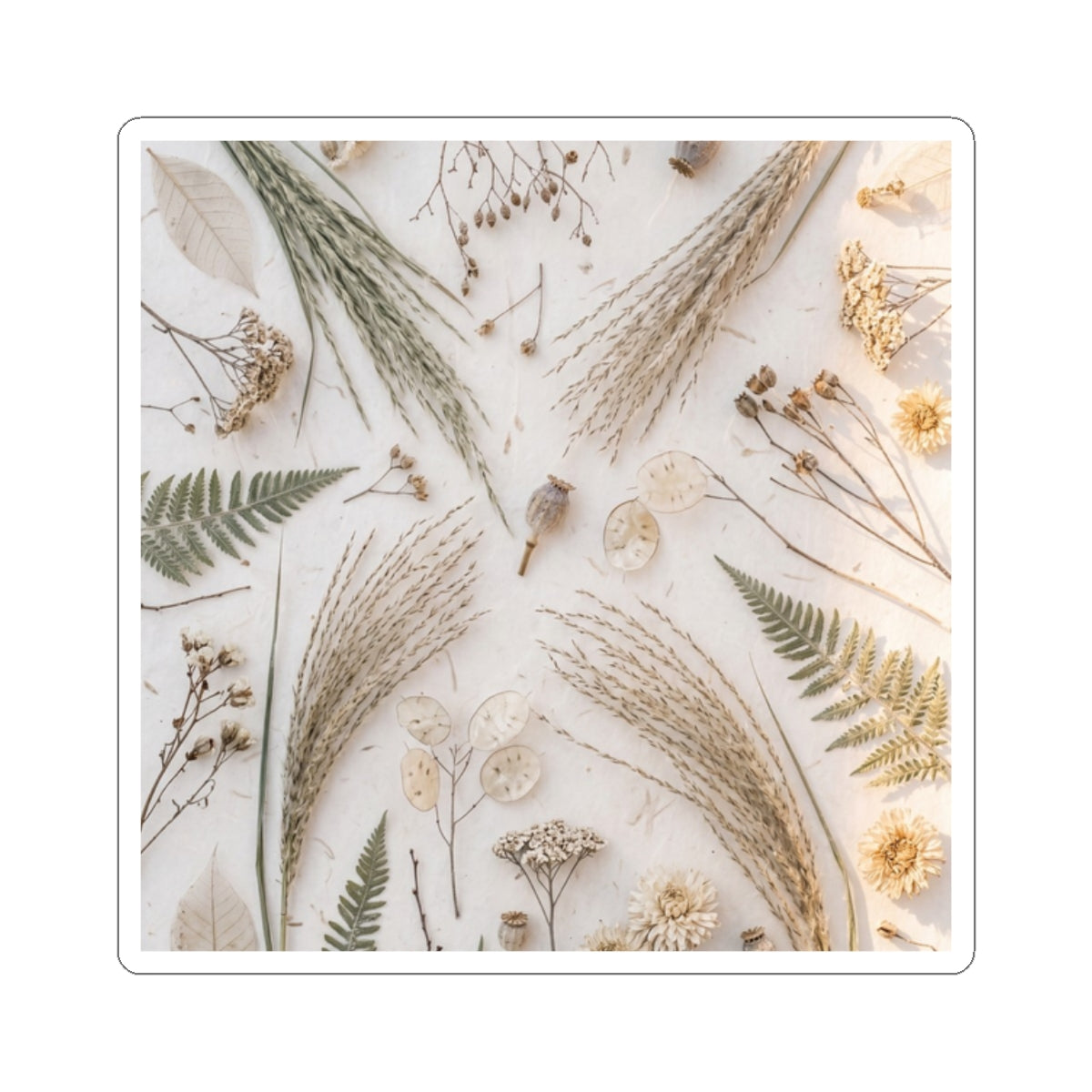 Golden Hour Dried Flowers Sticker - Japandi Shibui