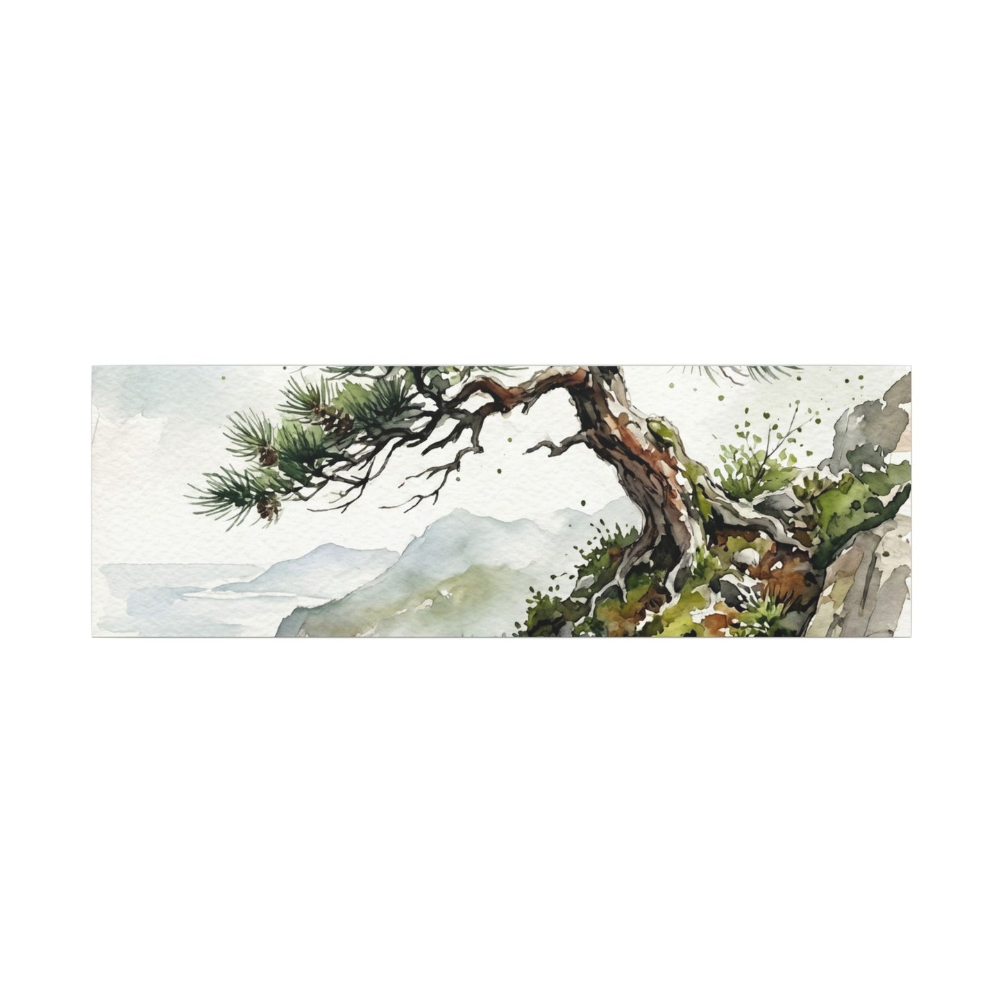 Pine Tree Spring Canvas Art | Japandi Neutral Design