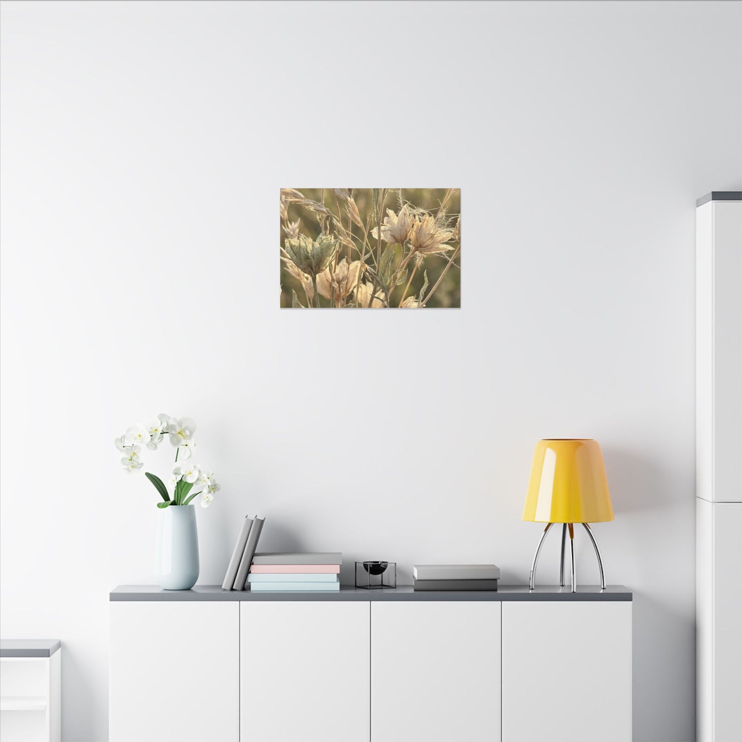 Summer Dried Flowers Minimal Line Canvas Art | Cozy Decor