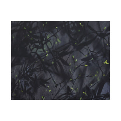 Shadow Play Spring Canvas Art | Dark Japandi Atmospheric Design
