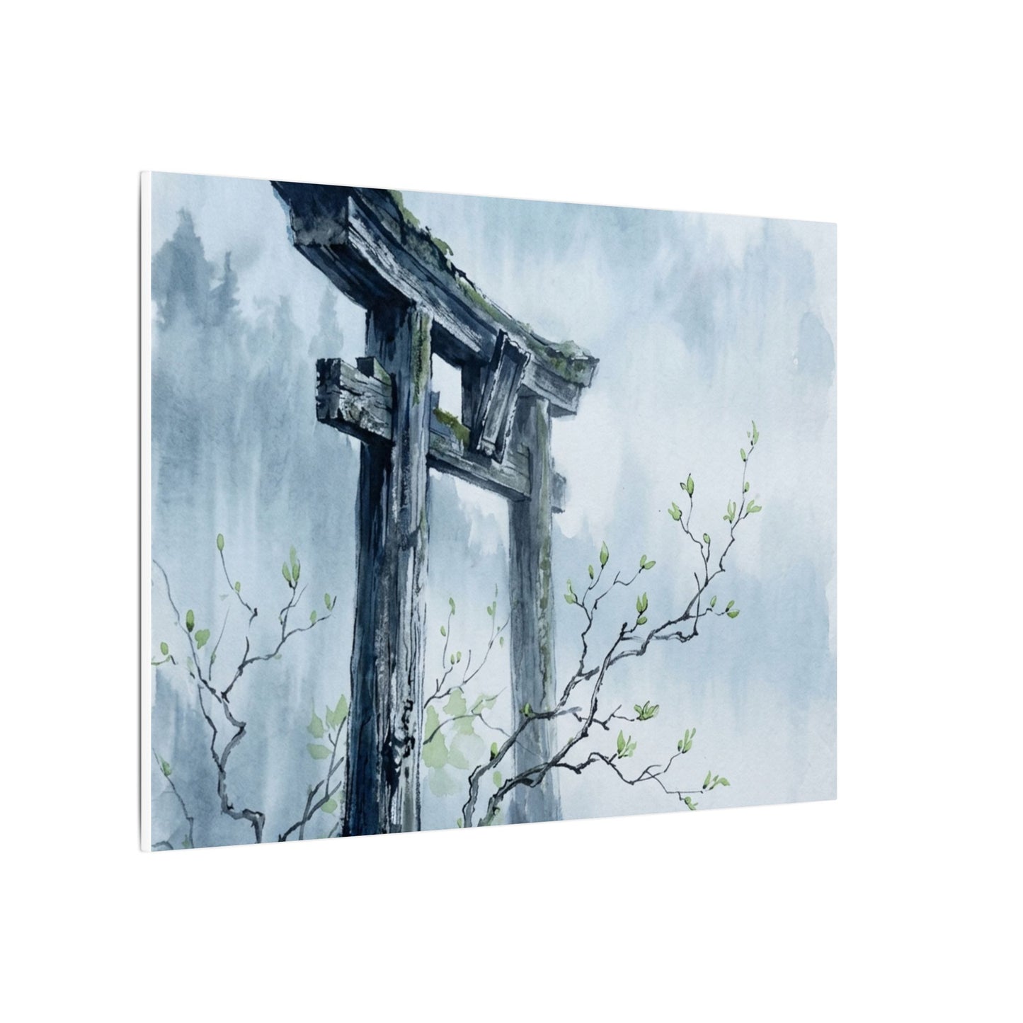Torii Gate Canvas Art | Spring Zen Sumi E Art