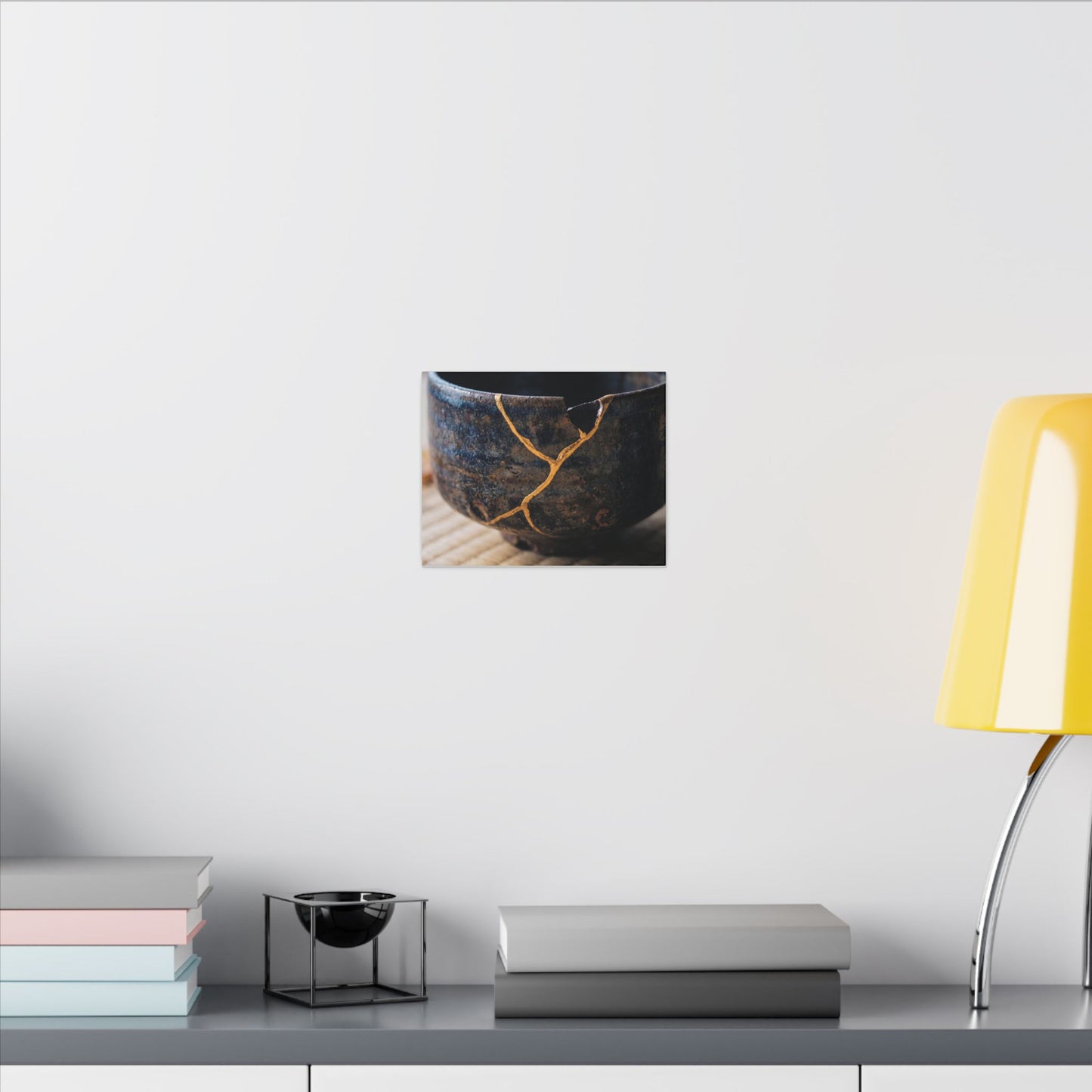 Tea Ceremony Autumn Canvas Art | Kintsugi Healing Design