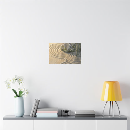 Rock Garden Winter Canvas Art | Zen Peaceful Design