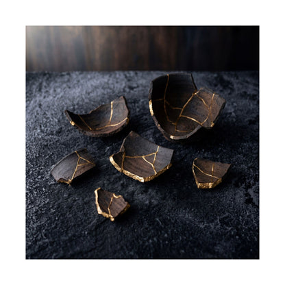 Dawn Broken Pottery Wall Art Print - Dark Japandi Kanso
