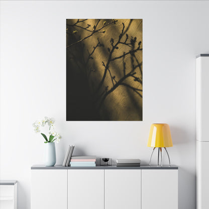 Golden Hour Shadow Play Canvas Art - Dark Japandi Seijaku