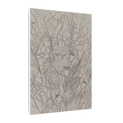 Summer Dried Flowers Minimal Line Canvas Art | Elegant Decor