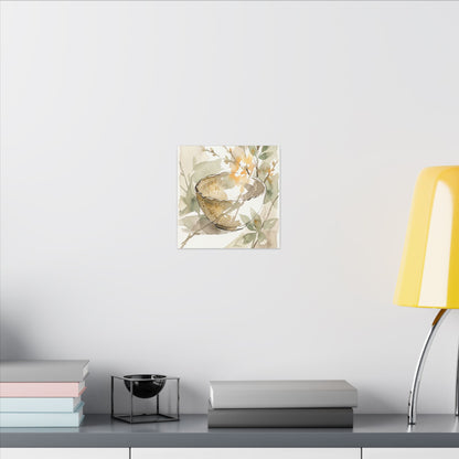 Spring Ceramic Bowl Watercolor Canvas Art | Neutral Decor
