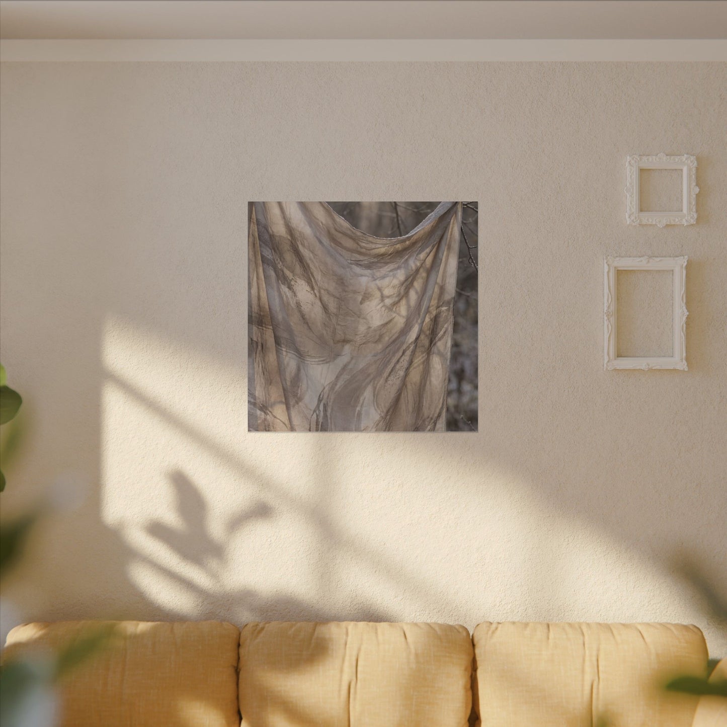 Ma Silk Drape Canvas Art - Japandi Japanese Pattern