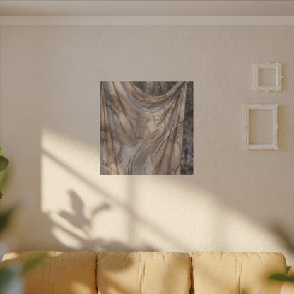 Ma Silk Drape Canvas Art - Japandi Japanese Pattern