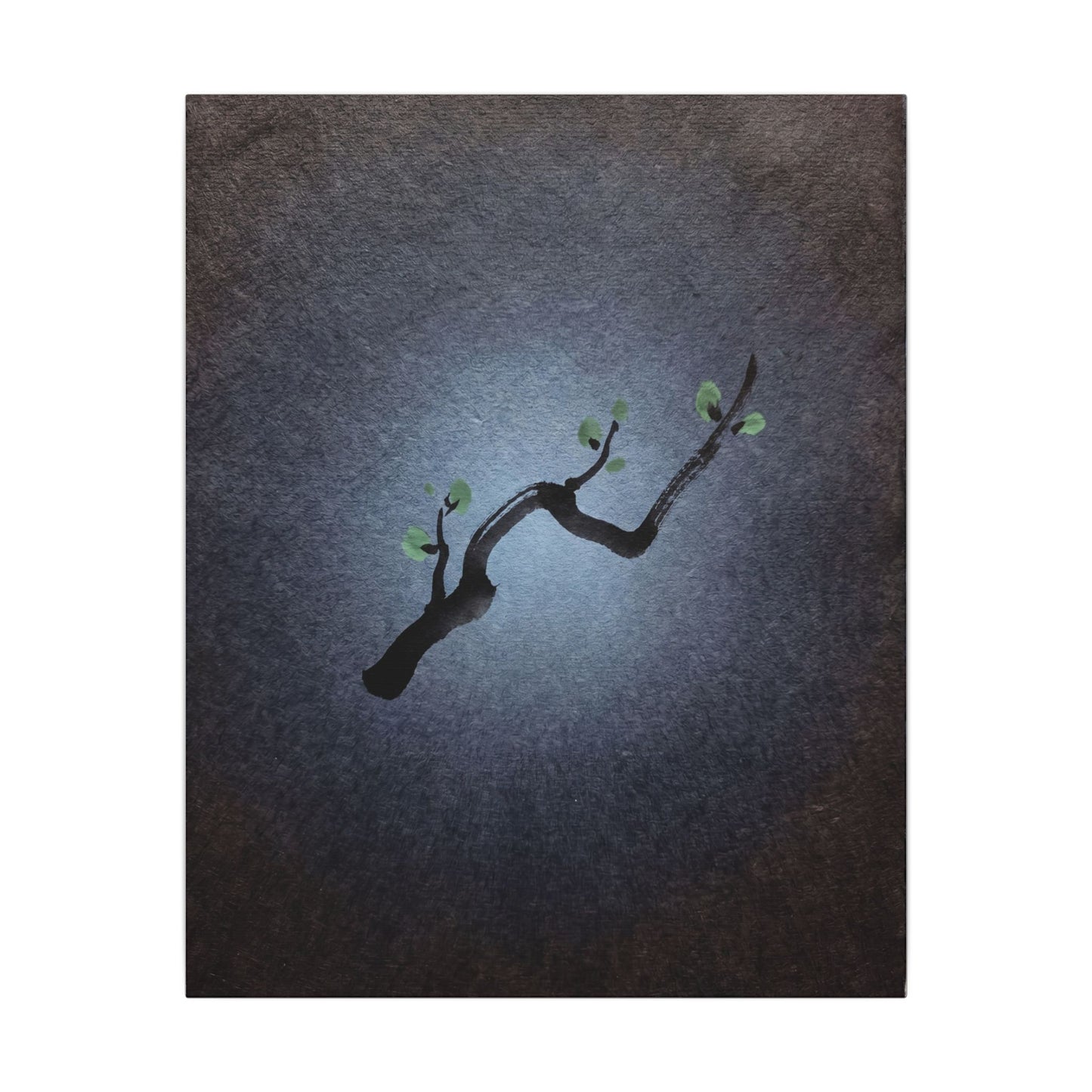 Ink Brushstroke Canvas Art | Spring Dark Japandi Moody Minimal Art