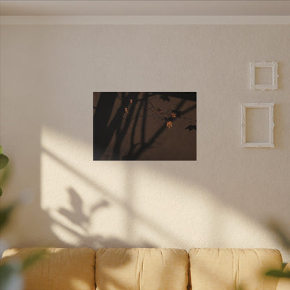 Shadow Play Autumn Canvas Art | Dark Japandi Luxurious Design