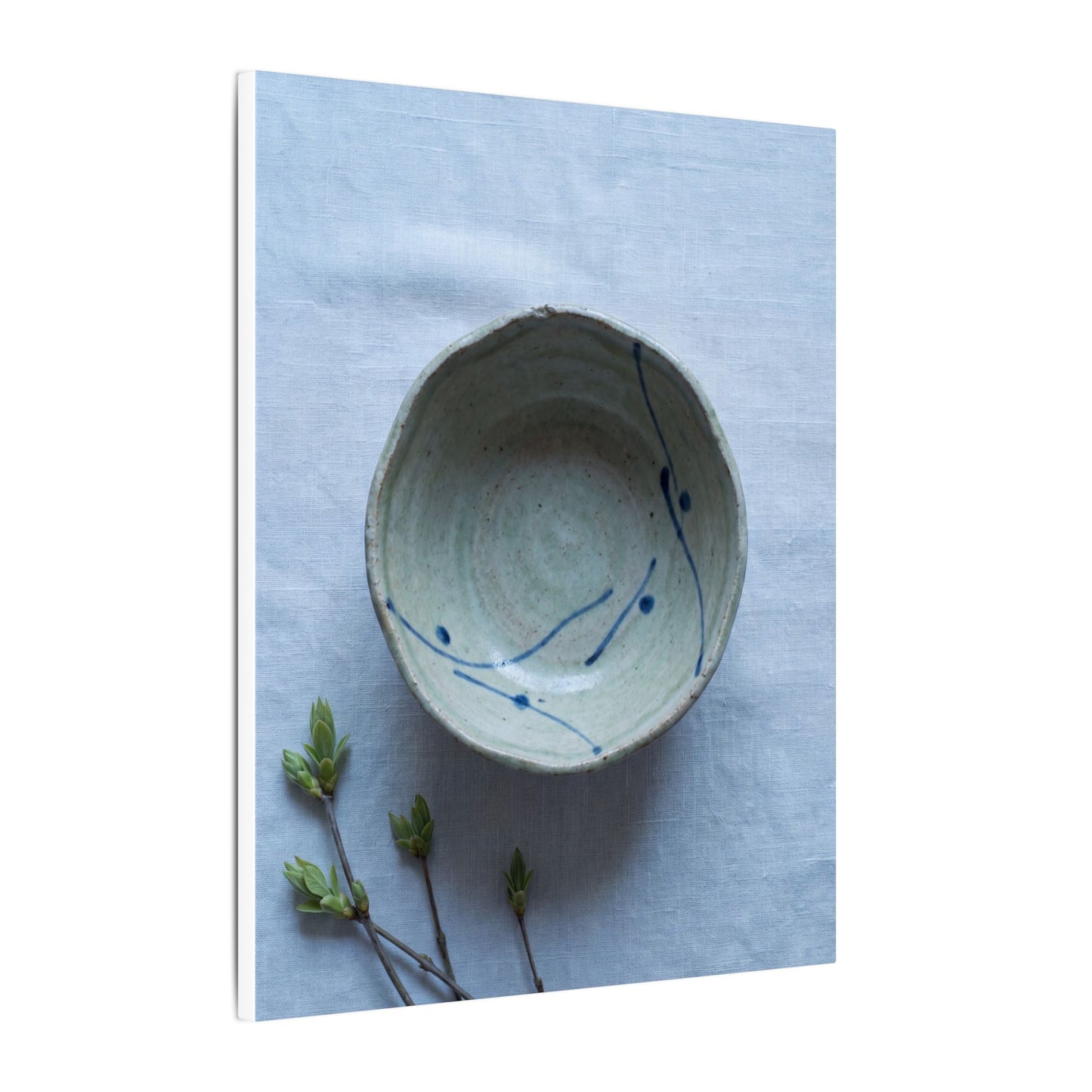 Spring Ceramic Bowl Minimal Line Canvas Art | Warm Decor