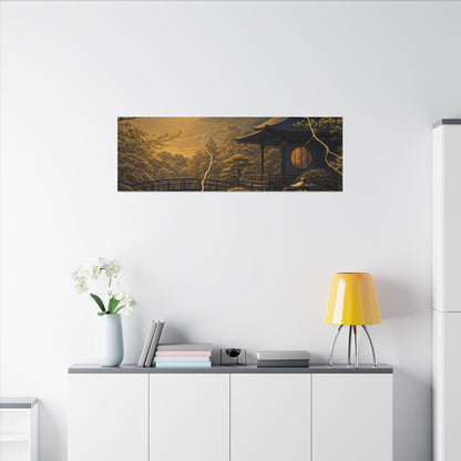 Spring Moonlit Garden Gold Vein Canvas Art | Resilient Decor