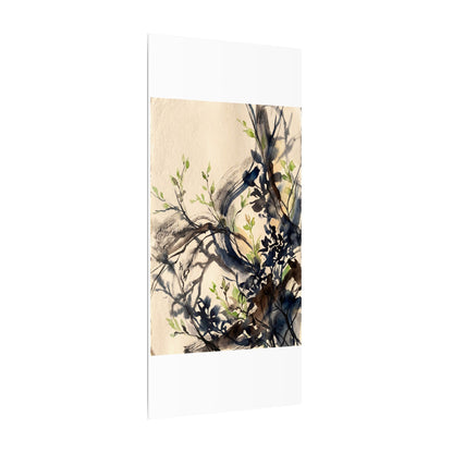 Ma Shadow Play Canvas Art - Dark Japandi Charcoal Ink